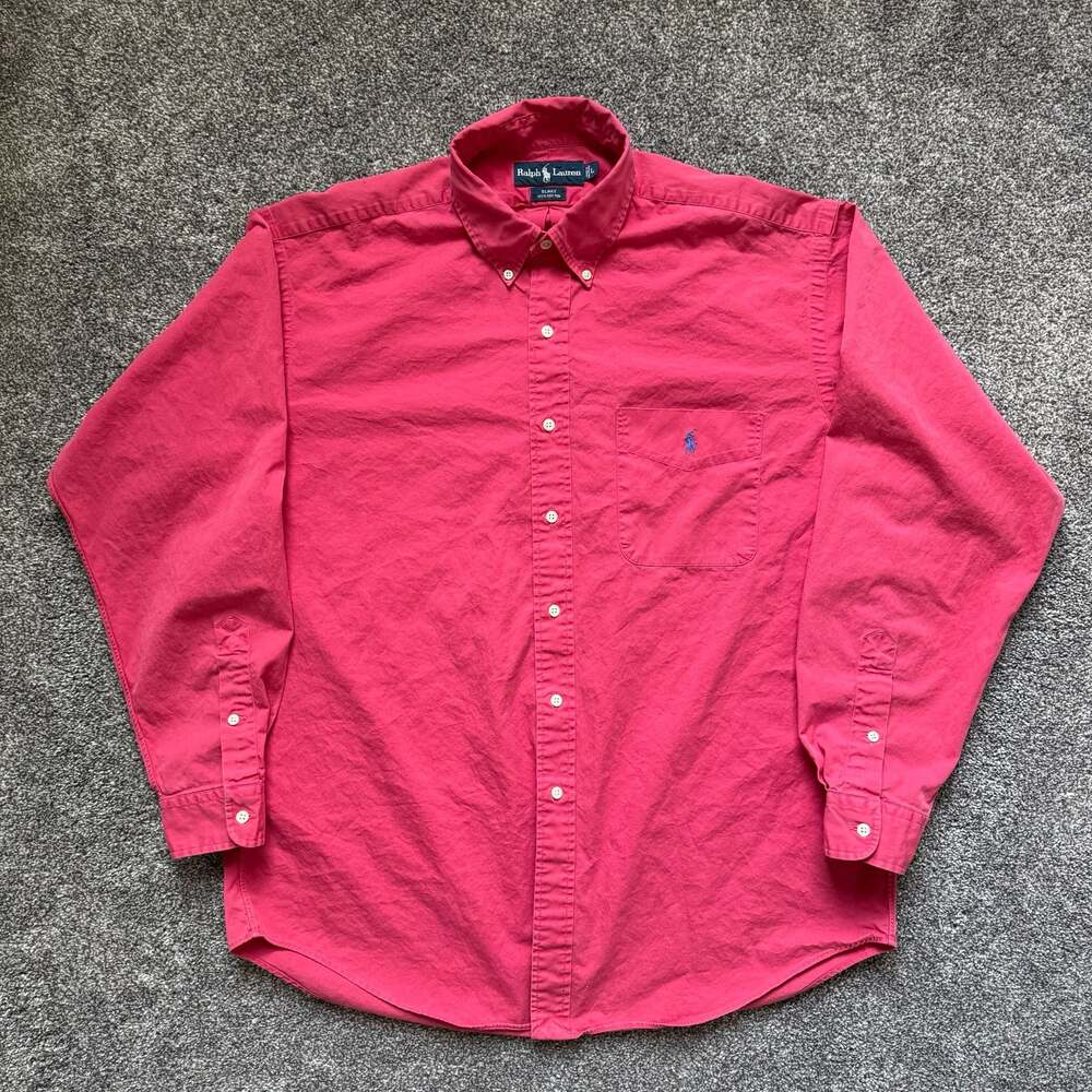 Ralph Lauren Blake Button Down Shirt Size L Pink Long Sleeve
